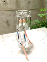 画像をギャラリービューアに読み込む, オレンジムーンストーン★ダンガリーシャツの羽ピアス/イヤリング ー yuha. × Re Jewelry by Licht