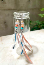 画像をギャラリービューアに読み込む, ラブラドライト★ダンガリーシャツの羽ピアス/イヤリング ー yuha. × Re Jewelry by Licht