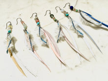 画像をギャラリービューアに読み込む, ”カツオブルー” かつお食堂★別注 ラピスラズリ&ダンガリーシャツの羽ピアス/イヤリング ー yuha. × Re Jewelry by Licht