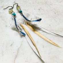画像をギャラリービューアに読み込む, プレナイト★ダンガリーシャツの羽ピアス/イヤリング ー yuha. × Re Jewelry by Licht