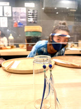 画像をギャラリービューアに読み込む, ”カツオブルー” かつお食堂★別注 ラピスラズリ&ダンガリーシャツの羽ピアス/イヤリング ー yuha. × Re Jewelry by Licht